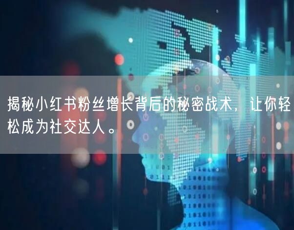 揭秘小红书粉丝增长背后的秘密战术，让你轻松成为社交达人。